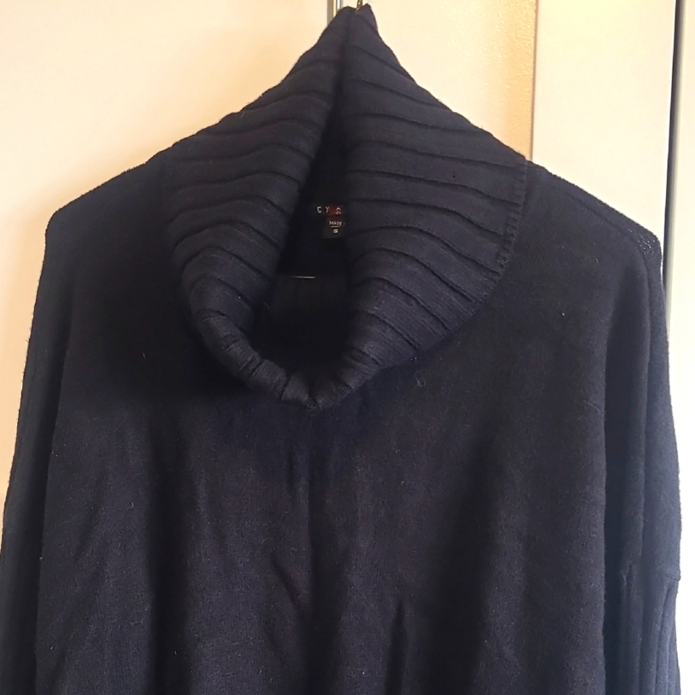 Womens Black Cowl Neck Cozy Sweater